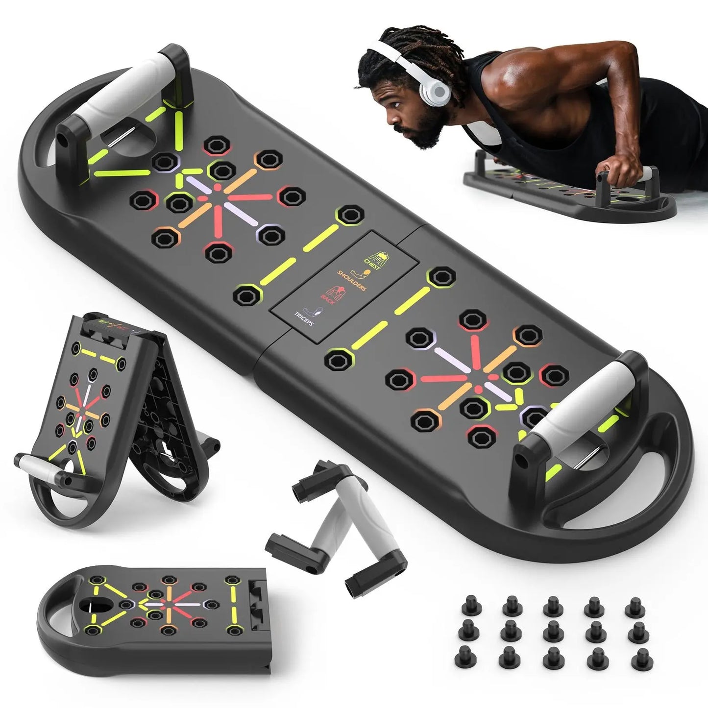 Push up Board, Abdominal and Chest Muscle Training Folding Push up Stand, Portable Fitness Equipment for Home Gym