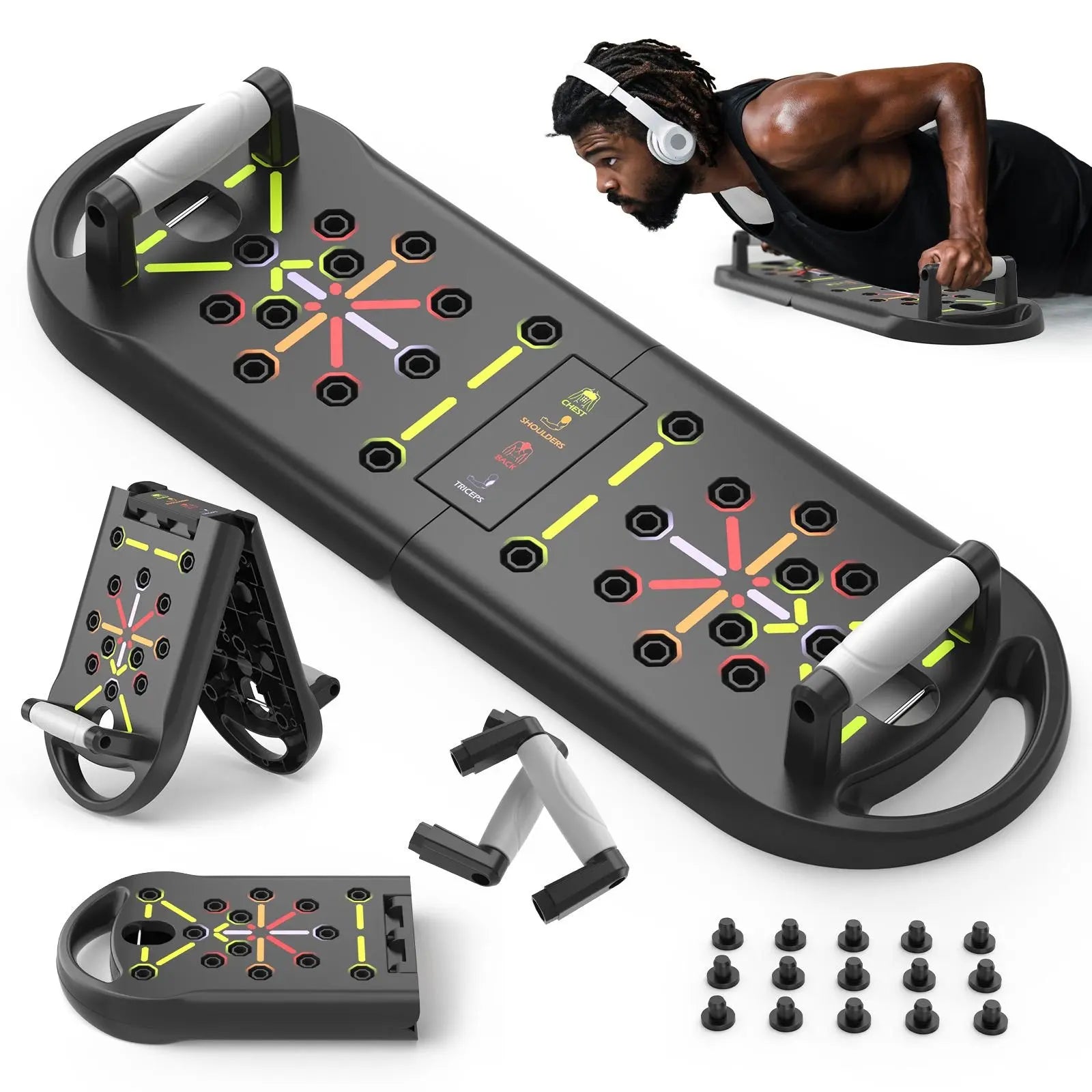 Push up Board, Abdominal and Chest Muscle Training Folding Push up Stand, Portable Fitness Equipment for Home Gym