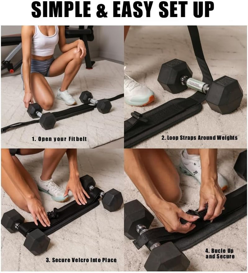 Hip Thrust Belt for Dumbbells - Booty Trainer & Glute Workout Equipment - Booty Belt for Hip Thrust - Yoga Ball - Magnetic Towel – at Home Gym Essentials for Women